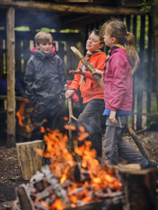 Scouts round the fire - Thame Scouts