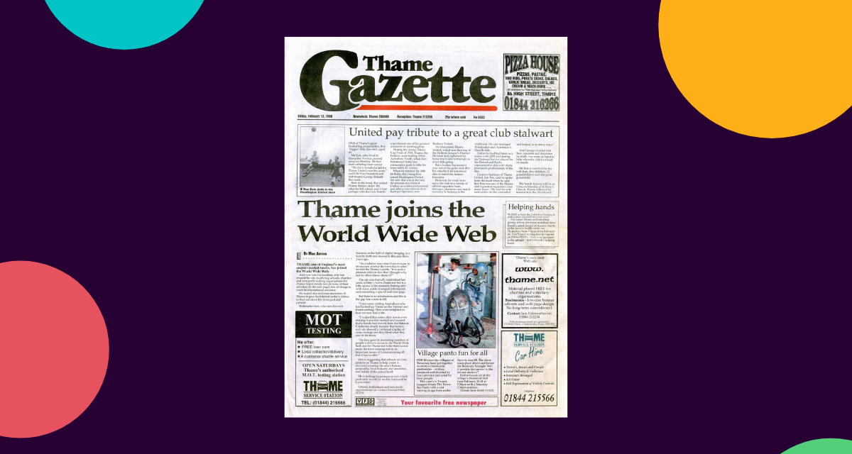 Thame joins the world wide web – original launch article