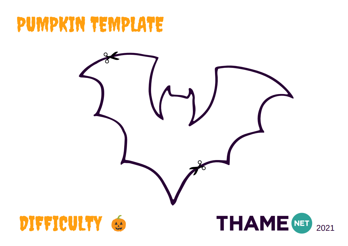 Bat pumpkin carving template