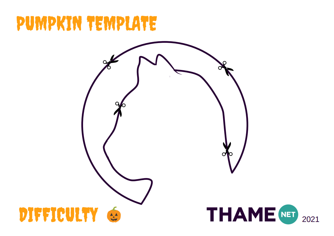 Cat pumpkin carving template