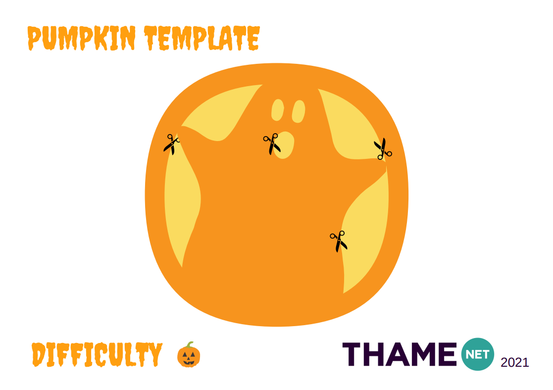 Ghost pumpkin carving template