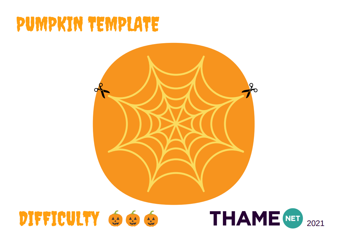 Spiders web pumpkin carving template