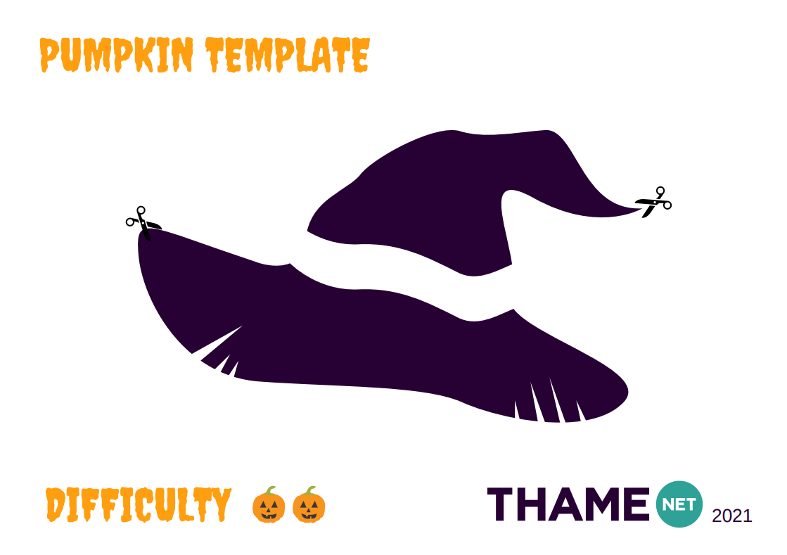 Witches hat pumpkin carving template