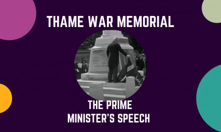 Thame War Memorial Opening – The Prime Minister’s Speech