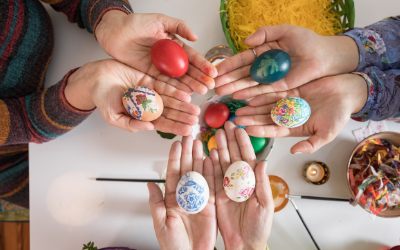 Easter craft painting eggs