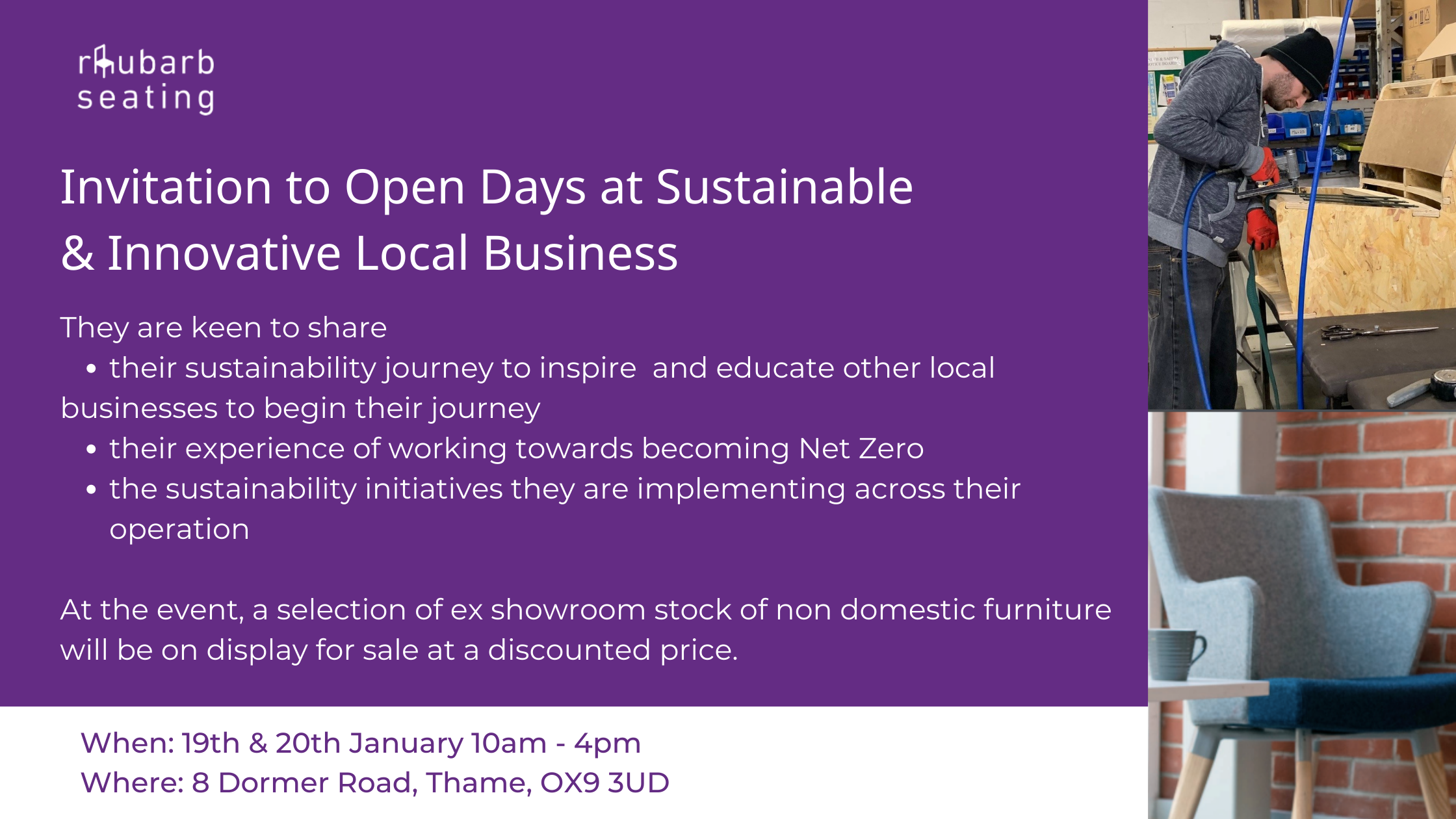 Sustainable business open day Thame Rhubarb