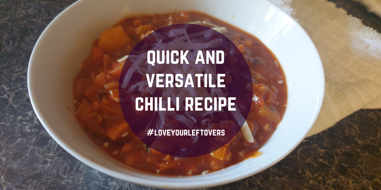 Quick and versatile cupboard chilli recipe