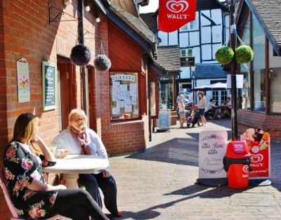 Swan Walk shopping, just off the Upper High Street