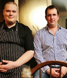 Chef Jack Bull (left) with 'Goldie' James Goldsmith at The James Figg