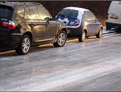 Driving on ice - Image for illustrative purposes only