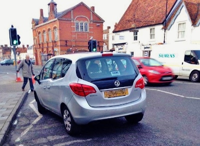This car was caught parked on zig zag lines, illegally, while its driver went shopping - Photo Frank Millar