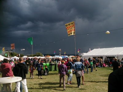 Dark skies over Towersey 2014, but the sun isn't far away