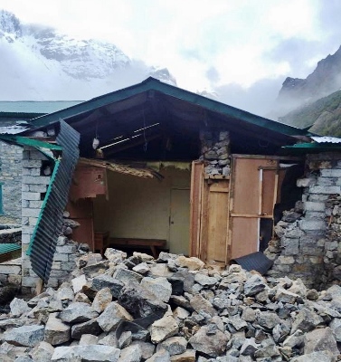 A Thame village home, destroyed by the earthquake in Nepal