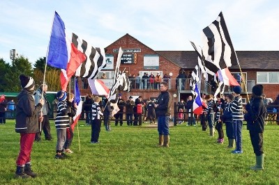 Solidarity with Paris shown before the match on Saturday at Chinnor Rugby Club