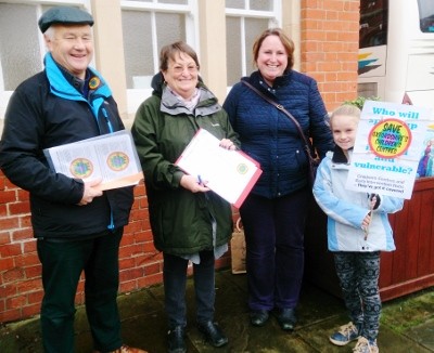 Mary Stiles (second left) with some of her supporters in Thame