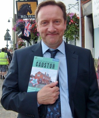 Neil Dudgeon, who plays Insp Barnaby in Midsomer Murders, with the 'Causton' locations map that includes Thame