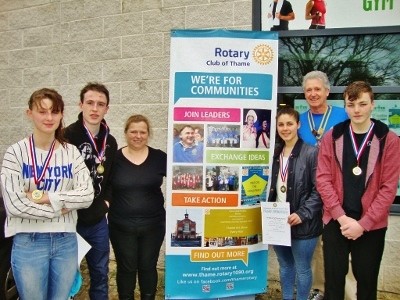 EYAI team with Peter Hook (2nd right), President of the Rotary Club of Thame