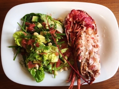 Native grilled lobster-Avocado, Pink grapefruit and cashew-salad