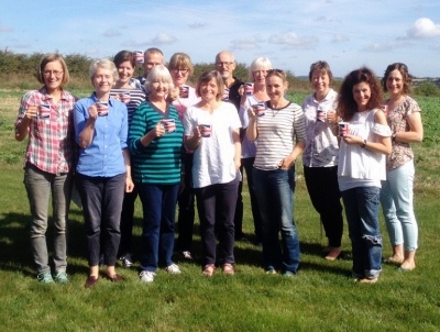 The Bucksum breakfastiers enjoy a cuppa after the tension of the Helen Archer trial 