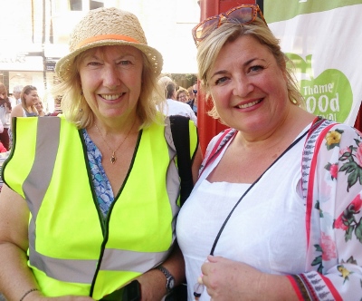 Lotte Duncan with one of the 'Foodie Force' volunteers